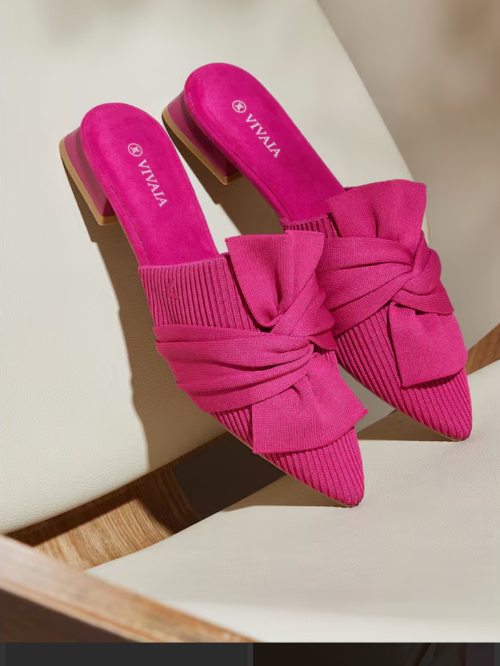 VIVAIA women’s size 11 NWOT hot pink fabric mules euro 42